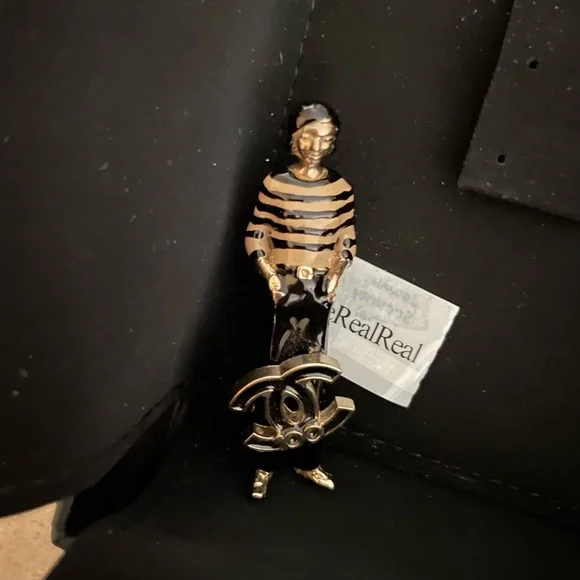 CHANEL ENAMEL COCO MADEMOISELLE 100 YEAR ANNIVERSARY PIN BROOCH